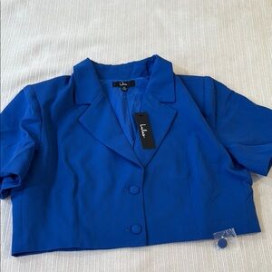 Lulu's Women's Blue Cropped Jacket